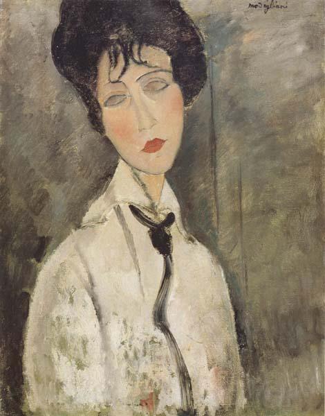 Amedeo Modigliani Femme a la cravate noire (mk38) Germany oil painting art